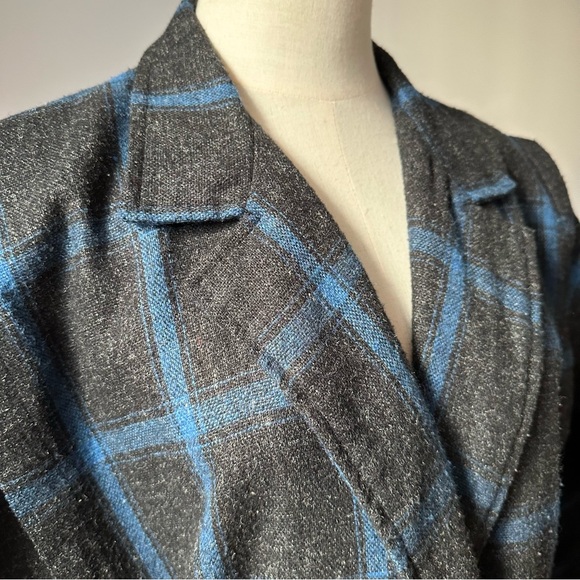 Vintage Diesel Plaid Jacket 80s – Blue & Gray, Double Breasted, Unisex - Picture 5 of 17